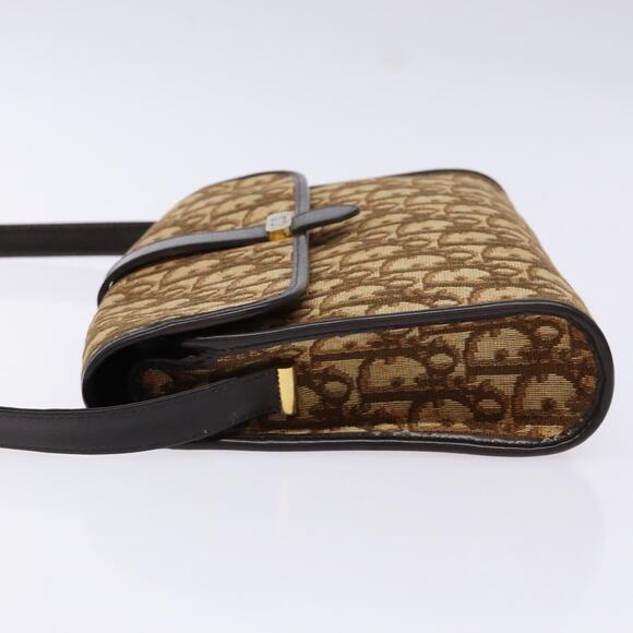 DIOR Trotter Canvas Shoulder Bag Brown Gold - Picture 5 of 12
